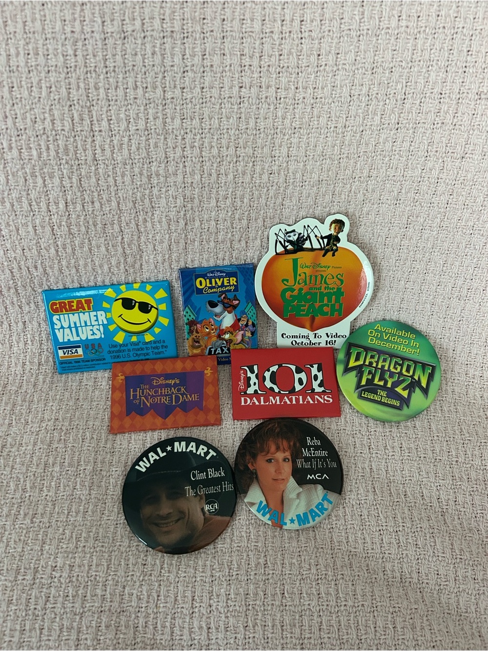 90s Promotional Flair! Movie Buttons